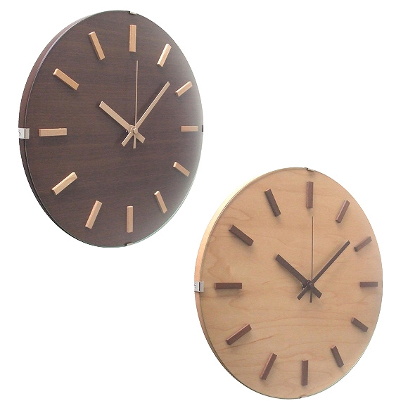 掛け時計 丸型 電波時計 木製 ドームクロック 27cm バー表示 日本製 