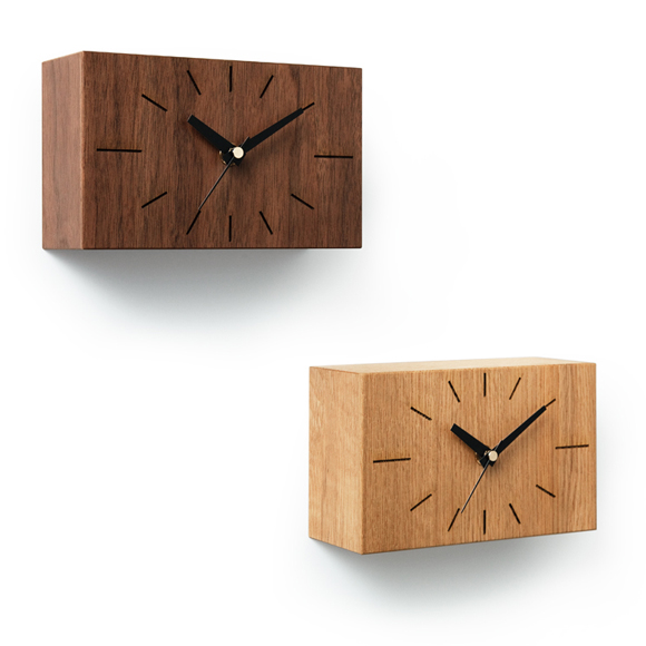 日本製 木製 掛け時計 アナログ スイープムーブメント 天然木 16cm幅 ナガテンクロックS (DP-NAGATENS) * インテリア雑貨通販  a-mon（エエモン）